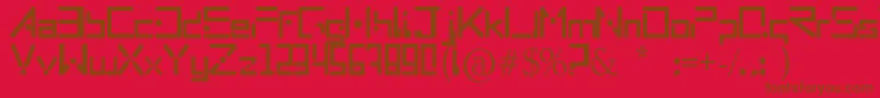 Mnml Font – Brown Fonts on Red Background