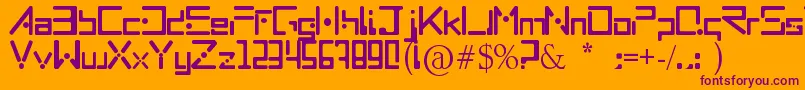 Mnml Font – Purple Fonts on Orange Background