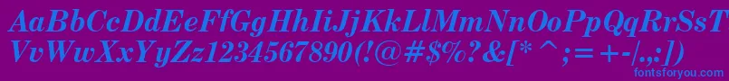 CenturyExpandedBoldItalicBt Font – Blue Fonts on Purple Background