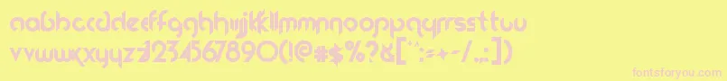 フォントFireflies – ピンクのフォント、黄色の背景