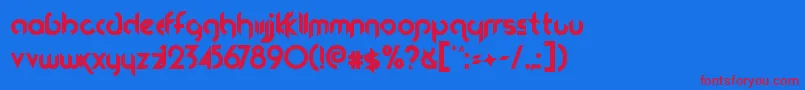 フォントFireflies – 赤い文字の青い背景