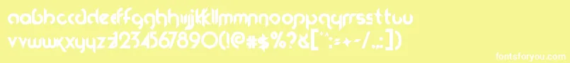 Fireflies Font – White Fonts on Yellow Background
