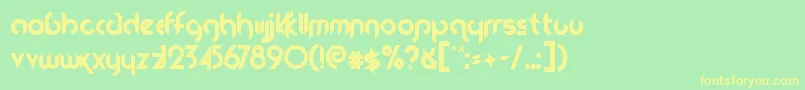 Fireflies-Schriftart – Gelbe Schriften auf grünem Hintergrund