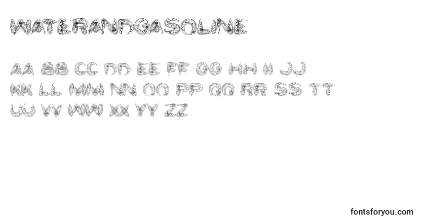 Czcionka WaterAndGasoline – alfabet, cyfry, specjalne znaki
