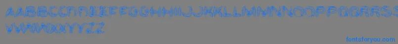 WaterAndGasoline-Schriftart – Blaue Schriften auf grauem Hintergrund