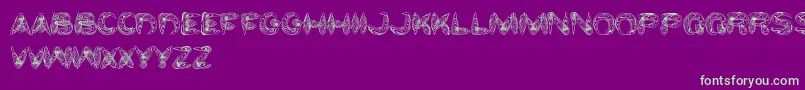 WaterAndGasoline Font – Green Fonts on Purple Background