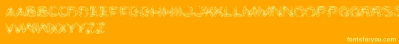 WaterAndGasoline Font – Yellow Fonts on Orange Background