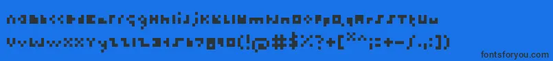Thetiniestfont Font – Black Fonts on Blue Background