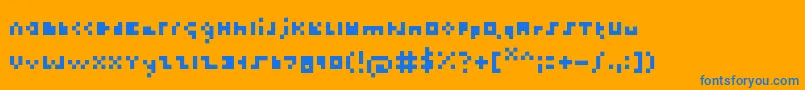 Шрифт Thetiniestfont – синие шрифты на оранжевом фоне