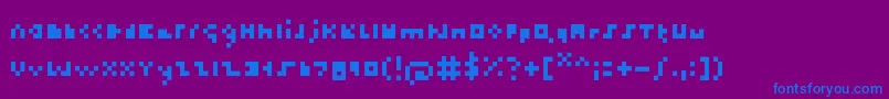 フォントThetiniestfont – 紫色の背景に青い文字