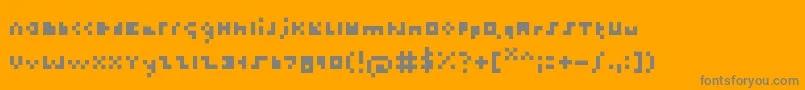 フォントThetiniestfont – オレンジの背景に灰色の文字