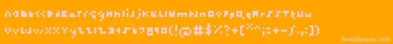 Thetiniestfont Font – Pink Fonts on Orange Background