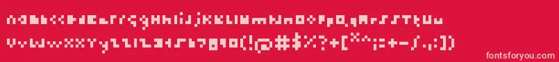 フォントThetiniestfont – 赤い背景にピンクのフォント