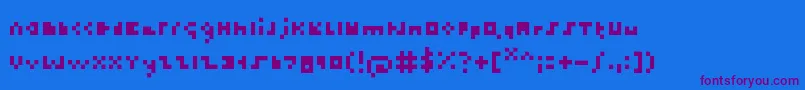 Шрифт Thetiniestfont – фиолетовые шрифты на синем фоне