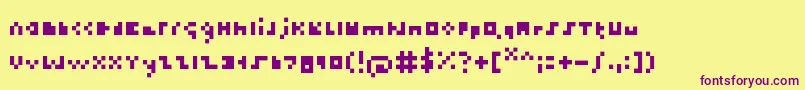 Thetiniestfont-fontti – violetit fontit keltaisella taustalla