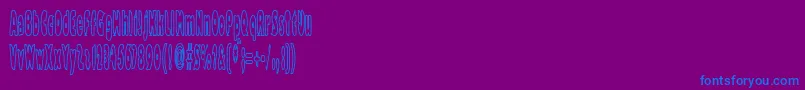 Czcionka Bazzomba – niebieskie czcionki na fioletowym tle