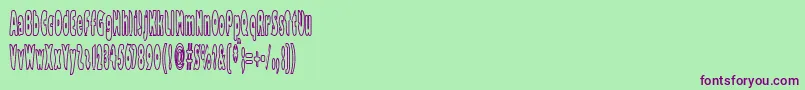 Bazzomba-Schriftart – Violette Schriften auf grünem Hintergrund