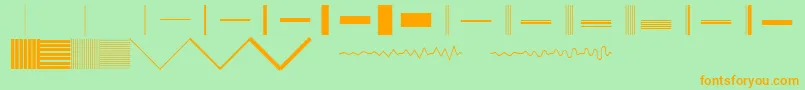 フォントBunchRegular – オレンジの文字が緑の背景にあります。