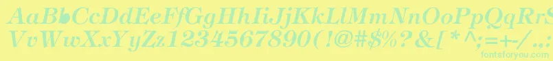 Stephanie Font – Green Fonts on Yellow Background