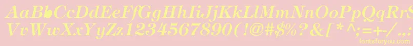 Stephanie Font – Yellow Fonts on Pink Background