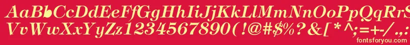 Stephanie Font – Yellow Fonts on Red Background