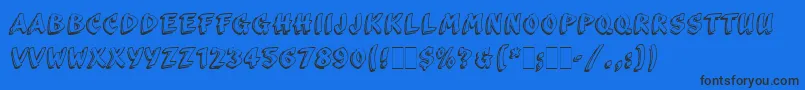 ScribaLetPlain Font – Black Fonts on Blue Background