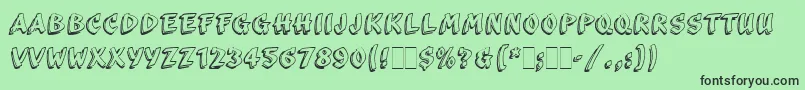 ScribaLetPlain-fontti – mustat fontit vihreällä taustalla