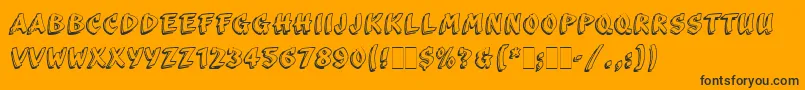 ScribaLetPlain-Schriftart – Schwarze Schriften auf orangefarbenem Hintergrund