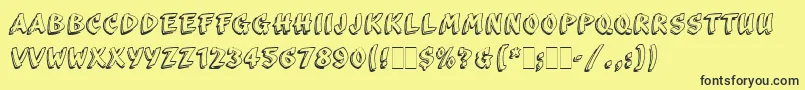 ScribaLetPlain Font – Black Fonts on Yellow Background