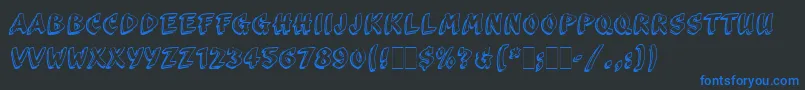 ScribaLetPlain-Schriftart – Blaue Schriften auf schwarzem Hintergrund