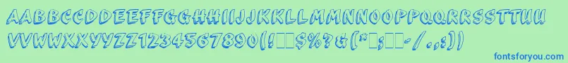 ScribaLetPlain-fontti – siniset fontit vihreällä taustalla