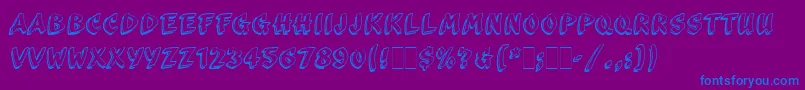 ScribaLetPlain-Schriftart – Blaue Schriften auf violettem Hintergrund