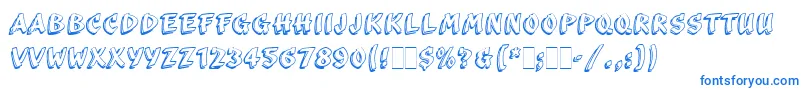 フォントScribaLetPlain – 白い背景に青い文字