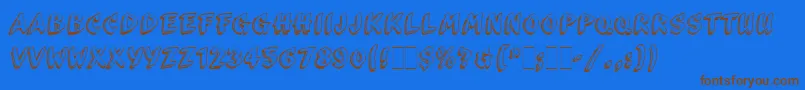 ScribaLetPlain-Schriftart – Braune Schriften auf blauem Hintergrund