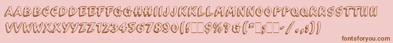 フォントScribaLetPlain – ピンクの背景に茶色のフォント