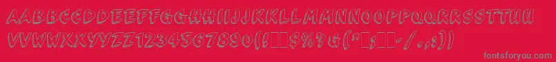 フォントScribaLetPlain – 赤い背景に灰色の文字