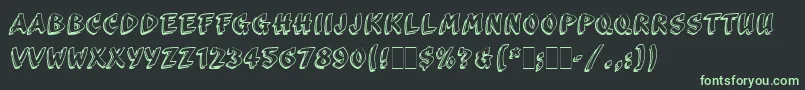 ScribaLetPlain-fontti – vihreät fontit mustalla taustalla