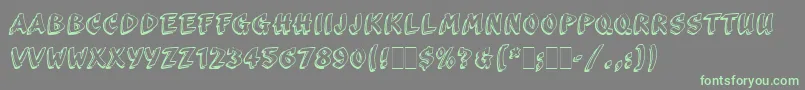 フォントScribaLetPlain – 灰色の背景に緑のフォント