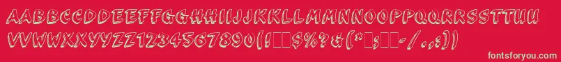 フォントScribaLetPlain – 赤い背景に緑の文字