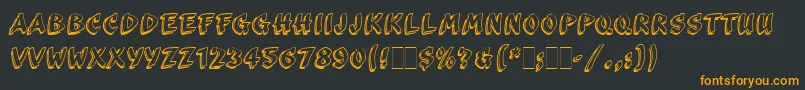 フォントScribaLetPlain – 黒い背景にオレンジの文字