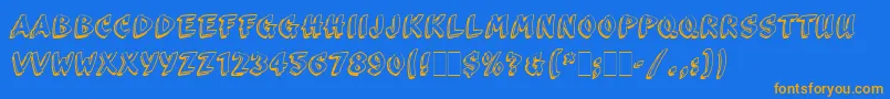 ScribaLetPlain-fontti – oranssit fontit sinisellä taustalla