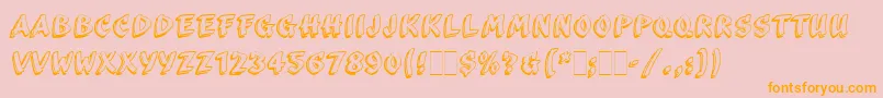 ScribaLetPlain-Schriftart – Orangefarbene Schriften auf rosa Hintergrund