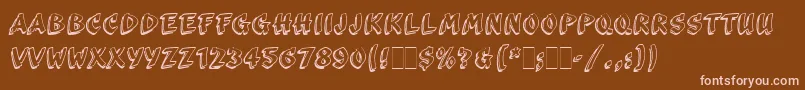 ScribaLetPlain-fontti – vaaleanpunaiset fontit ruskealla taustalla
