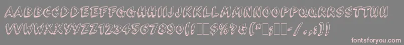 フォントScribaLetPlain – 灰色の背景にピンクのフォント
