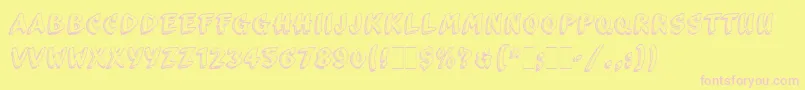 ScribaLetPlain Font – Pink Fonts on Yellow Background