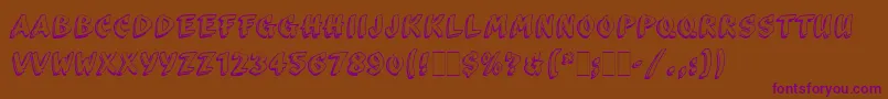 ScribaLetPlain Font – Purple Fonts on Brown Background