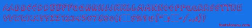 ScribaLetPlain-fontti – punaiset fontit sinisellä taustalla