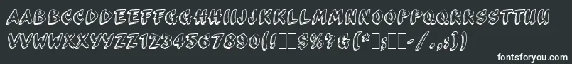 フォントScribaLetPlain – 黒い背景に白い文字