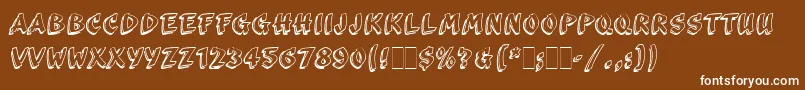 フォントScribaLetPlain – 茶色の背景に白い文字