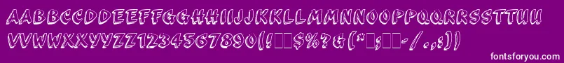 ScribaLetPlain-fontti – valkoiset fontit violetilla taustalla